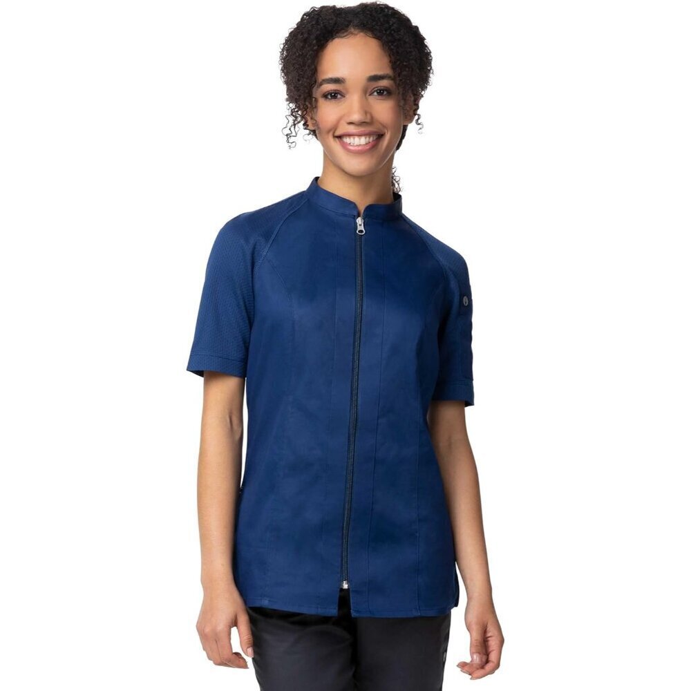 Women's Chef Coat Ocean Blue Large Cool Vent Stretch Fabric Sensory Comfort